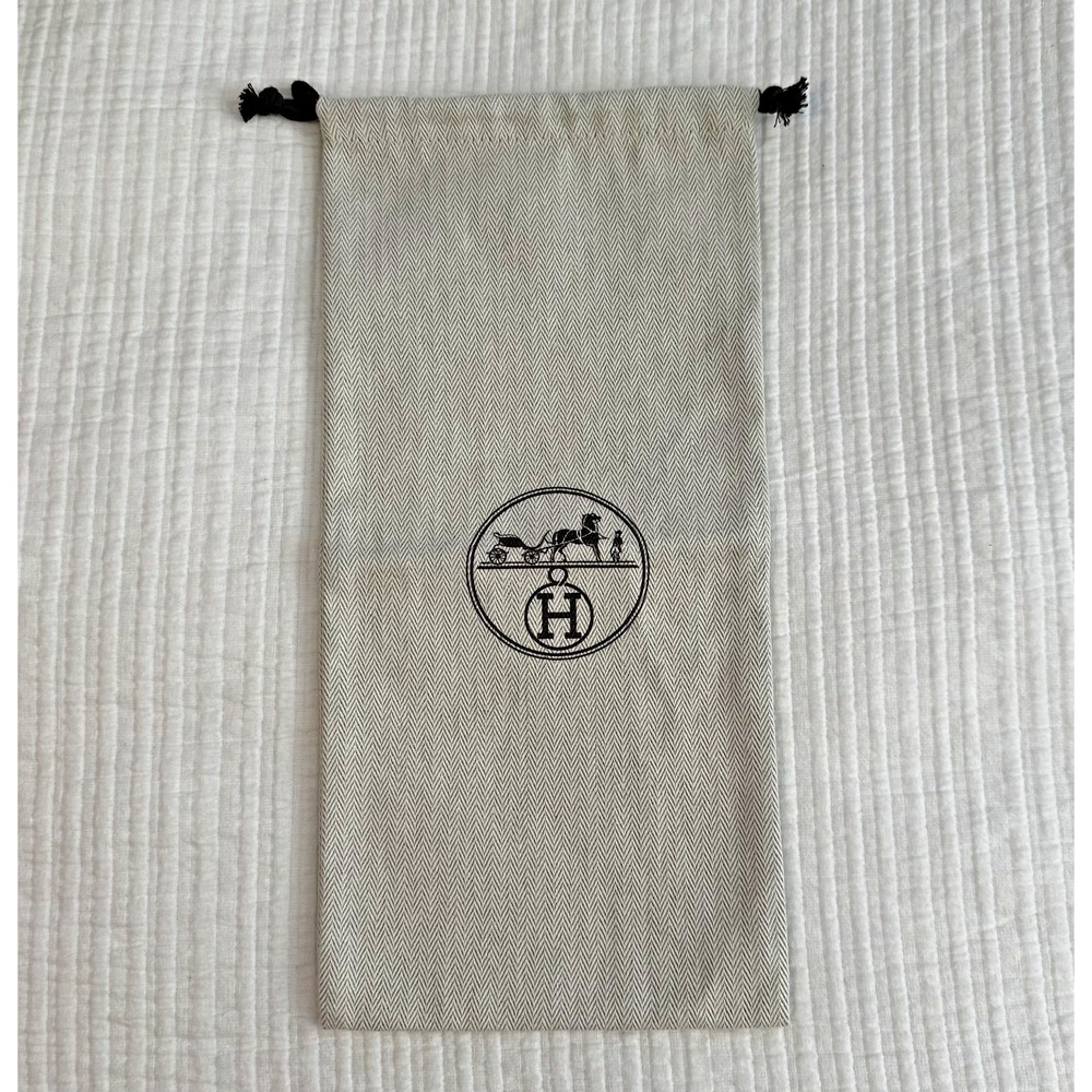 Authentic HERMES‎ Tweed Drawstring  Shoe or Wallet Storage Dust Bag 14"x6.5"